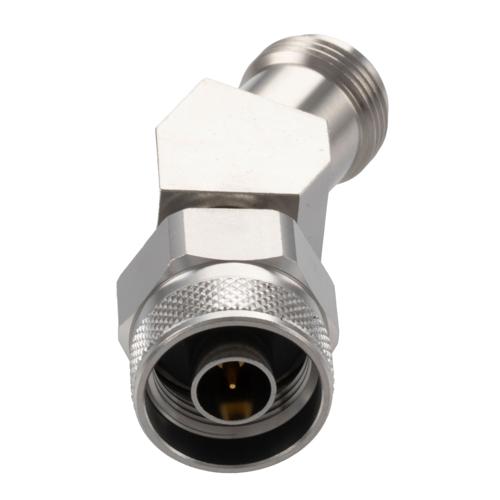 30 Degree Angle N Plug (Male) to N Jack (Female) Adapter with Passivated Stainless Steel Body FMAD10120