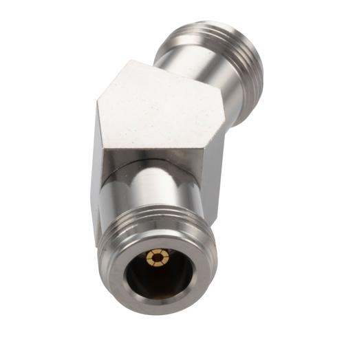 30 Degree Angle N Jack (Female) to N Jack (Female) Adapter with Passivated Stainless Steel Body FMAD10121