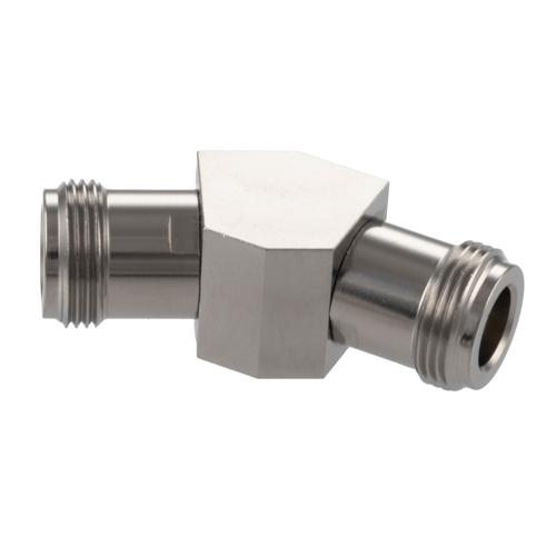 30 Degree Angle N Jack (Female) to N Jack (Female) Adapter with Passivated Stainless Steel Body FMAD10121