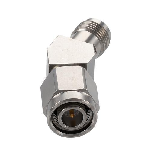 30 Degree Angle TNC Plug (Male) to TNC Jack (Female) Adapter with Passivated Stainless Steel Body FMAD10123