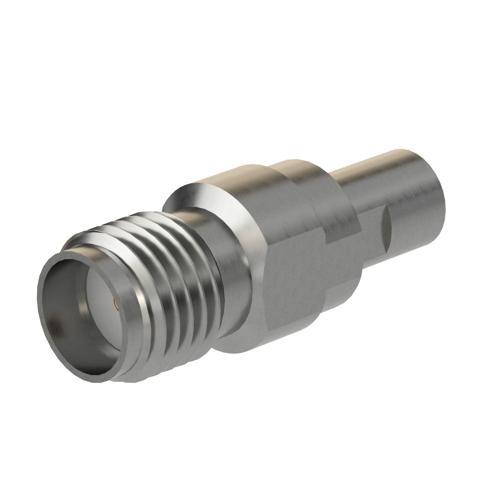 Engineering Grade SMA Female (Jack) to SMP Male (Plug) Smooth Bore Adapter with Passivated Stainless Steel Body FMAD10166