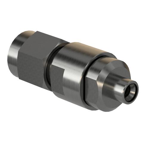 Engineering Grade 2.92mm Male (Plug) to Mini SMP Male (Plug) Full Detent Adapter with Passivated Stainless Steel Body FMAD10175