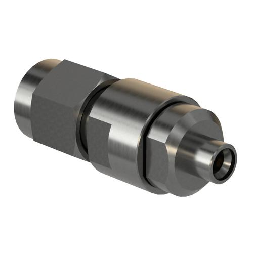 Engineering Grade 2.92mm Male (Plug) to Mini SMP Male (Plug) Smooth Bore Adapter with Passivated Stainless Steel Body FMAD10176