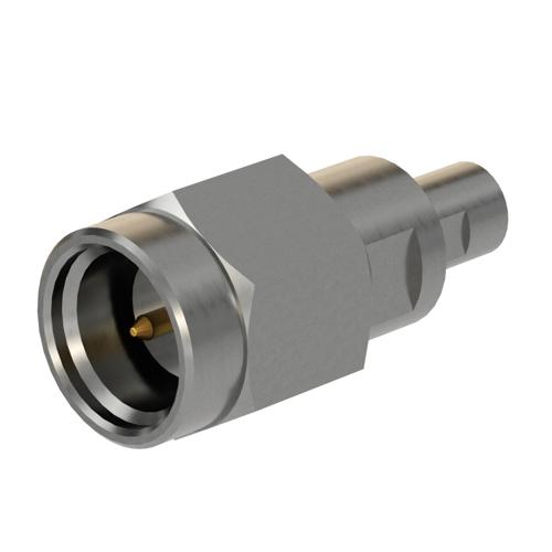 Engineering Grade SMA Male (Plug) to Mini SMP Male (Plug) Smooth Bore Adapter with Passivated Stainless Steel Body FMAD10181