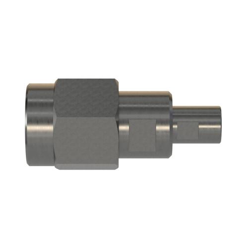 Engineering Grade SMA Male (Plug) to Mini SMP Male (Plug) Smooth Bore Adapter with Passivated Stainless Steel Body FMAD10181
