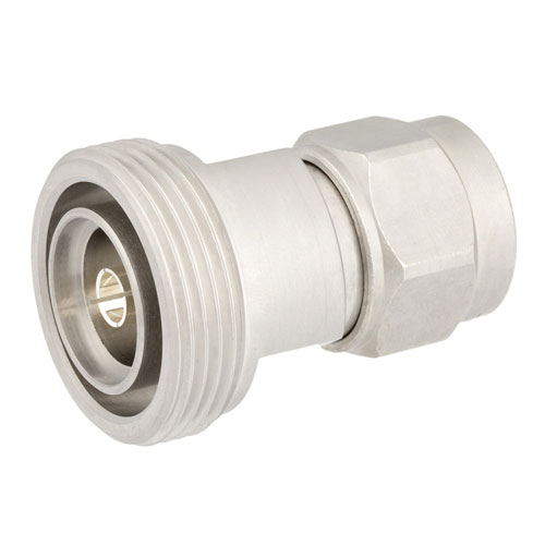 Low PIM N Male (plug) to 7/16 DIN Female (Jack) Adapter, Tri-Metal Plated Brass Body, High Temp, 1.222 VSWR FMAD1036