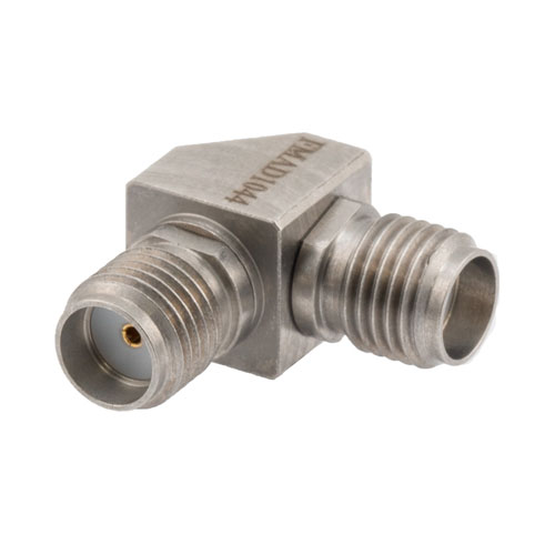 Precision Miter RA SMA Female (Jack) to SMA Female (Jack) Adapter, 1.2 VSWR, 27 GHz FMAD1044