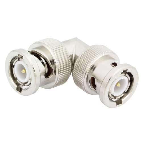 RA BNC Male (Plug) to BNC Male (Plug) Adapter, Nickel Plated Brass Body, High Temp FMAD1150