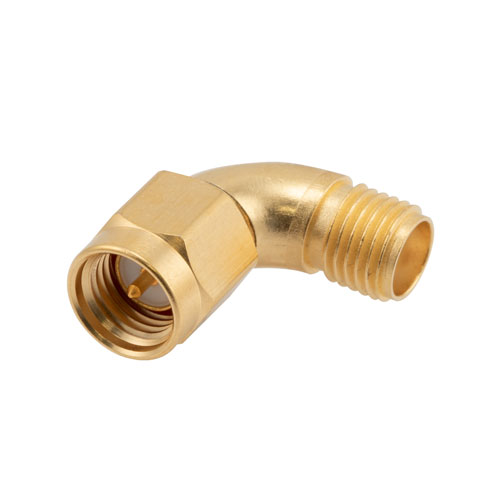 Radius RA SMA Male (plug) to SMA Female (Jack) Adapter, Gold Plated Stainless Steel Body, 1.2 VSWR FMAD1193