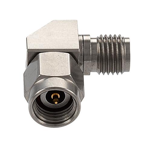 Miter RA 2.92mm Male (Plug) to 2.92mm Female (Jack) Adapter, Passivated Stainless Steel Body, 1.25 VSWR FMAD1206