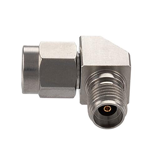 Miter RA 2.92mm Male (Plug) to 2.92mm Female (Jack) Adapter, Passivated Stainless Steel Body, 1.25 VSWR FMAD1206