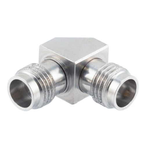 Miter RA 2.4mm Female to 2.4mm Female Adapter with Passivated Stainless Steel Body FMAD1231