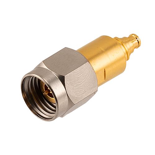2.4mm Male (Plug) to Mini SMP Female (Jack) Push-On Adapter, Passivated Stainless Steel Body, 1.3 VSWR FMAD1264