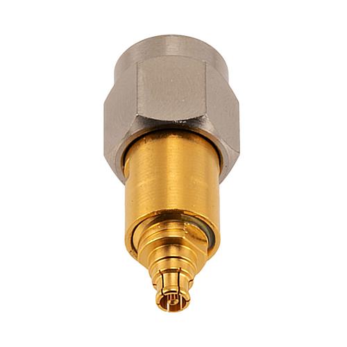 2.4mm Male (Plug) to Mini SMP Female (Jack) Push-On Adapter, Passivated Stainless Steel Body, 1.3 VSWR FMAD1264