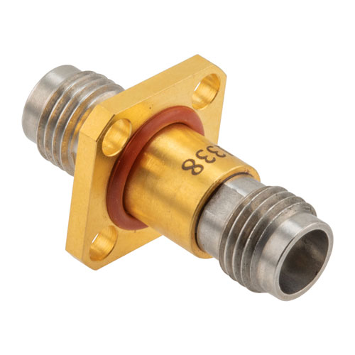 Hermetically Sealed 2.4mm Female to 2.4mm Female 4 Hole Flange Adapter 50GHz VSWR1.35, MIL-STD-348B FMAD1338