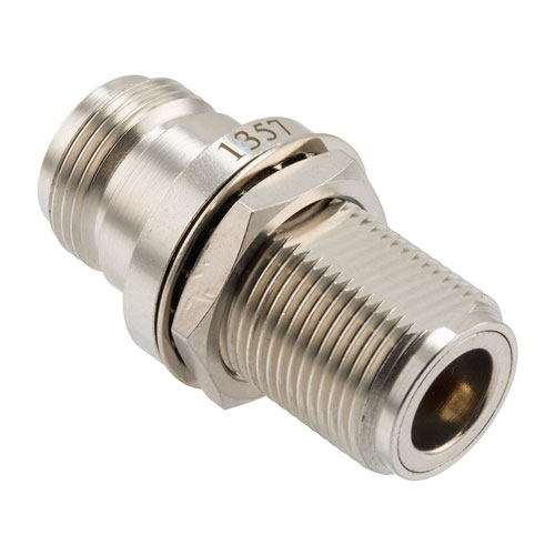 Hermetically Sealed N Female to N Female Bulkhead Adapter 11GHz VSWR1.2, MIL-STD 348B FMAD1357