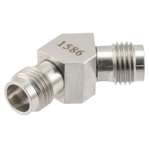1.85mm Female (Jack) to 1.85mm Female (Jack) Adapter, 45 Degree Angle, 67GHz, VSWR 1.35 FMAD1586