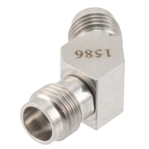 1.85mm Female (Jack) to 1.85mm Female (Jack) Adapter, 45 Degree Angle, 67GHz, VSWR 1.35 FMAD1586