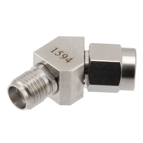 RF Adapter, 45 Degree Angle SMA plug to SMA jack 27GHz VSWR1.15 FMAD1594