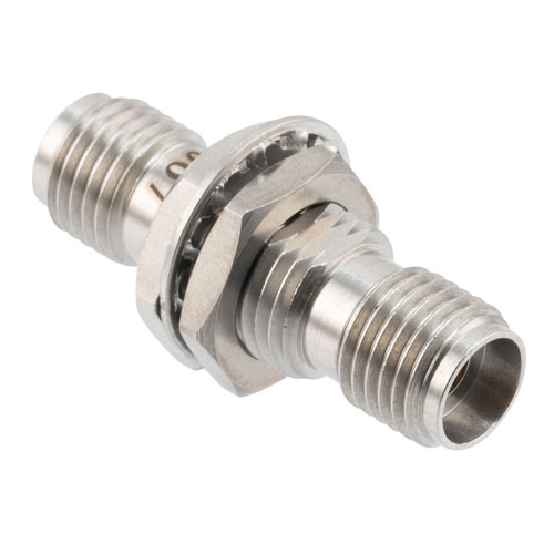 High Temperature Adapter Bulkhead 2.92mm Female to 2.92mm Female, 40GHz VSWR1.25, MIL-STD 348B with Stainless Steel Body FMAD1667