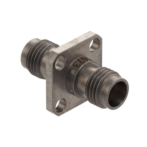 High Temperature Adapter 4 Hole Flange 1.85mm Female to 1.85mm Female, 67GHz VSWR1.25, MIL-STD 348B with Stainless Steel Body FMAD1673