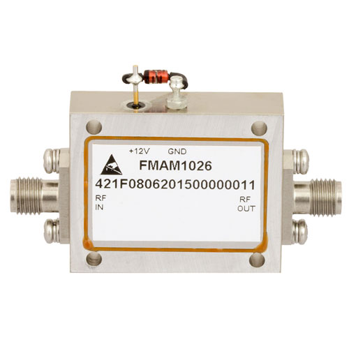2.2 dB NF Low Noise Amplifier, Operating From 8 GHz to 12 GHz with 28 dB Gain, 13 dBm Psat and SMA FMAM1026