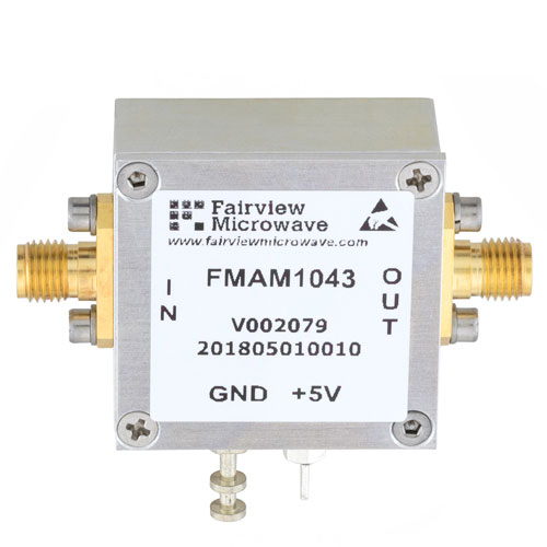 1.4 dB NF Low Noise Amplifier, Operating from 10 MHz to 250 MHz with 17 dB Gain, 22 dBm P1dB and SMA FMAM1043