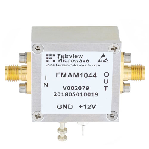 1.7 dB NF Low Noise Amplifier, Operating from 10 MHz to 550 MHz with 29.7 dB Gain, 19 dBm P1dB and SMA FMAM1044