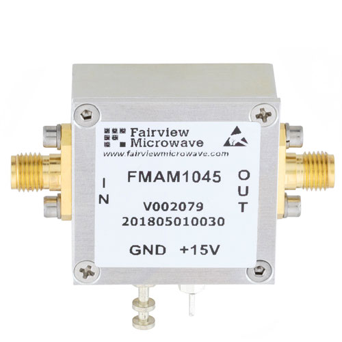 2 dB NF Low Noise Amplifier, Operating from 1 MHz to 500 MHz with 33.5 dB Gain, 13 dBm P1dB and SMA FMAM1045