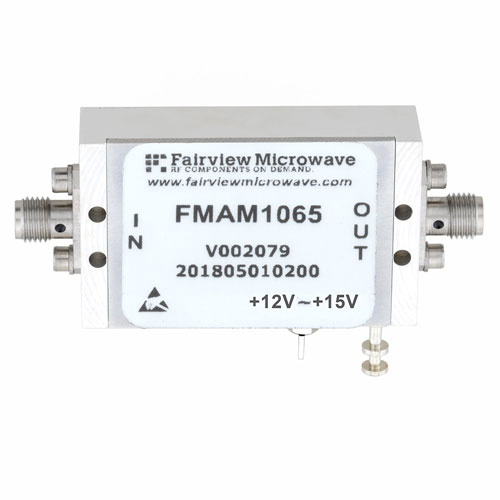 2.1 dB NF Low Noise Amplifier, Operating from 10 MHz to 800 MHz with 60 dB Gain, 19 dBm Psat and SMA FMAM1065