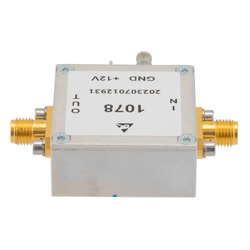 0.6 dB NF Low Noise Amplifier, Operating from 700 MHz to 2700 MHz with 36 dB Gain, 25 dBm P1dB and SMA FMAM1078
