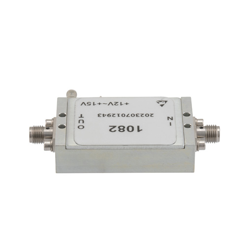 1.3 dB NF Low Noise Amplifier, Operating from 10 MHz to 1 GHz with 34 dB Gain, 27 dBm P1dB and SMA FMAM1082