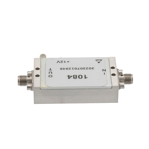 2.7 dB NF Low Noise Amplifier, Operating from 30 MHz to 6 GHz with 50 dB Gain, 21 dBm P1dB and SMA FMAM1084
