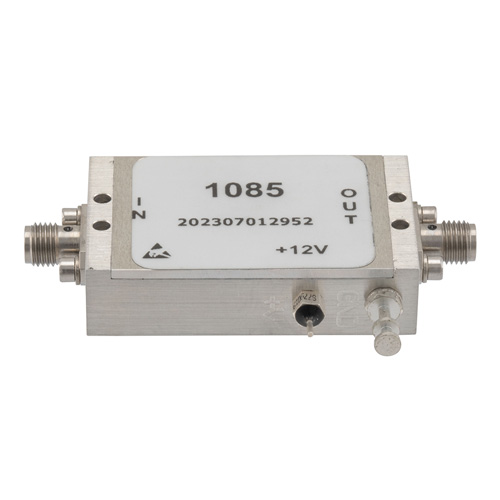 2.0 dB NF Low Noise Amplifier, Operating from 50 MHz to 8 GHz with 50 dB Gain, 19 dBm P1dB and SMA FMAM1085
