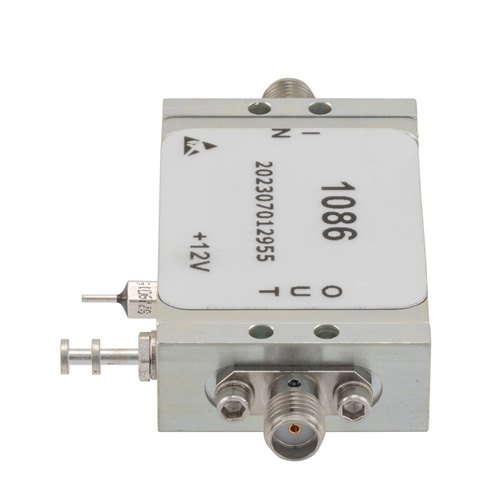 2.0 dB NF Low Noise Amplifier, Operating from 10 MHz to 6 GHz with 39 dB Gain, 23 dBm P1dB and SMA FMAM1086