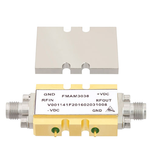 2 GHz to 35 GHz, Medium Power Broadband Amplifier with 18 dBm, 12 dB Gain and 2.92mm FMAM3038