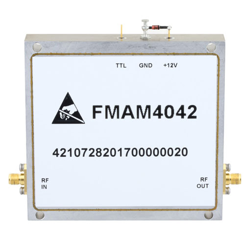 2 GHz to 6 GHz, Medium Power Broadband Amplifier with 3 Watt, 36 dB Gain and SMA FMAM4042