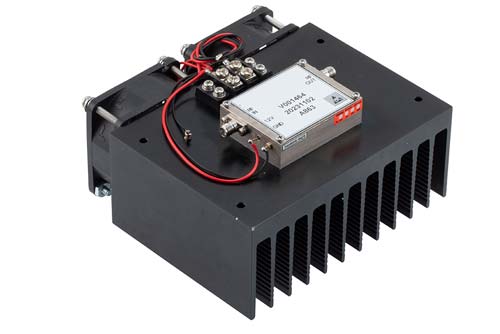 Medium Power Amplifier with Heatsink at 1 Watt P1dB Operating from 2 GHz to 20 GHz with 38 dBm IP3, SMA FMAM4058F
