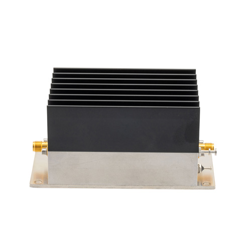 1.5 Watt P1dB, 3.2 GHz to 4 GHz, Medium Power GaAs Amplifier with Heatsink, 35 dB Gain, 42 dBm IP3 and SMA FMAM4076