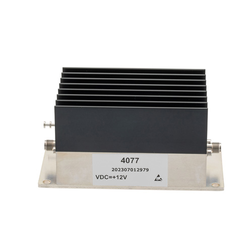 1 Watt P3dB, 5 GHz to 6 GHz, Medium Power GaAs Amplifier with Heatsink, 25 dB Gain, 42 dBm IP3 and SMA FMAM4077