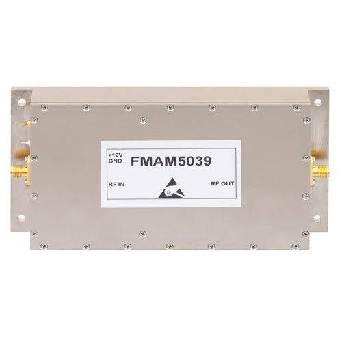 42 dB Gain High Power Amplifier at 25 Watt P1dB Operating from 860 MHz to 960 MHz with 58 dBm IP3, SMA Input, SMA Output FMAM5039