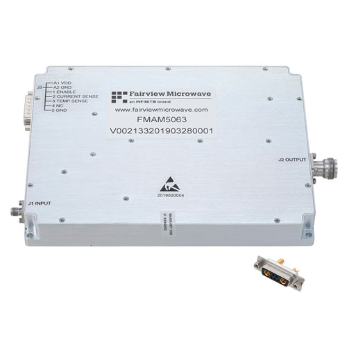 53 dB Gain High Power GaN Amplifier at 200 Watt Psat Operating from 1 GHz to 2 GHz with SMA Input, Type N Output FMAM5063