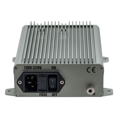 29 dB Gain, 22 dBm P1dB, 0.01 GHz to 20 GHz, Broadband AC Low Noise Amplifier, Bench-Top , 110/220VAC, 3.5 dB Noise Figure, SMA FMAM63024