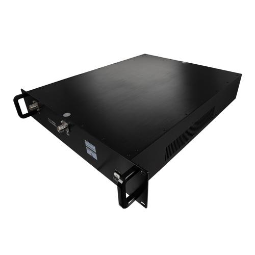 30W Psat, 45 dB Gain, 0.7 GHz to 6 GHz, AC Powered Broadband GaAs GaN High Power Amplifier with Heatsink, Rack Mount, 110/220VAC, N FMAMA5096