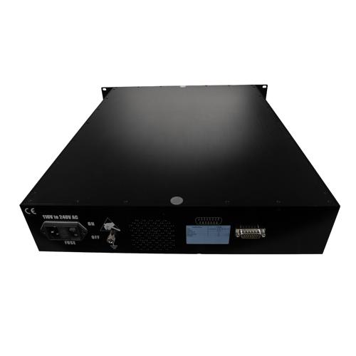 30W Psat, 45 dB Gain, 0.7 GHz to 6 GHz, AC Powered Broadband GaAs GaN High Power Amplifier with Heatsink, Rack Mount, 110/220VAC, N FMAMA5096