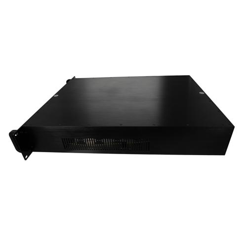 30W Psat, 45 dB Gain, 0.7 GHz to 6 GHz, AC Powered Broadband GaAs GaN High Power Amplifier with Heatsink, Rack Mount, 110/220VAC, N FMAMA5096