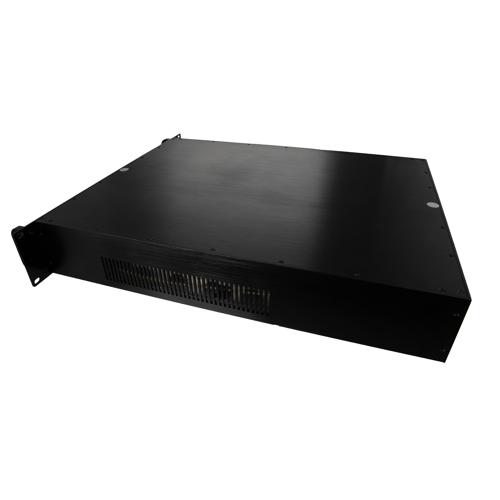 30W Psat, 45 dB Gain, 0.7 GHz to 6 GHz, AC Powered Broadband GaAs GaN High Power Amplifier with Heatsink, Rack Mount, 110/220VAC, N FMAMA5096