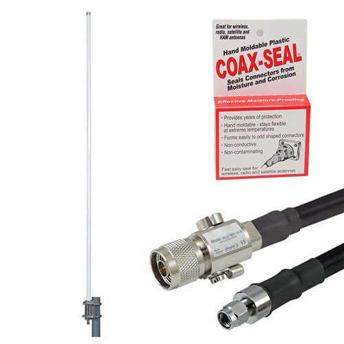 Antenna Upgrade Kit for Helium Hotspot , 8dBi 900MHz Omni w/ N Male to RP-SMA Plug, 20ft Low Loss 400 Cable and Lightning Protector FMANKIT1011