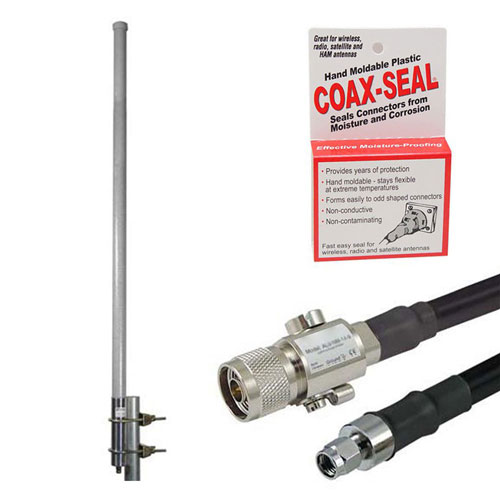 Antenna Upgrade PRO Kit for Helium Hotspot , 8dBi 900MHz Omni w/ N Male to RP-SMA Plug, 20ft Low Loss 400 Cable and Lightning Protector FMANKIT1019