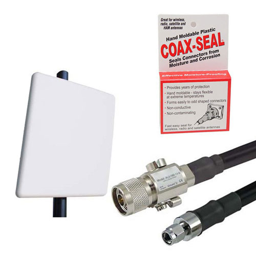 Antenna Upgrade HD Kit for Helium Hotspot , 9dBi 900MHz Panel w/ N Male to RP-SMA Plug, 10ft Low Loss 400 Cable and Lightning Protector FMANKIT1022